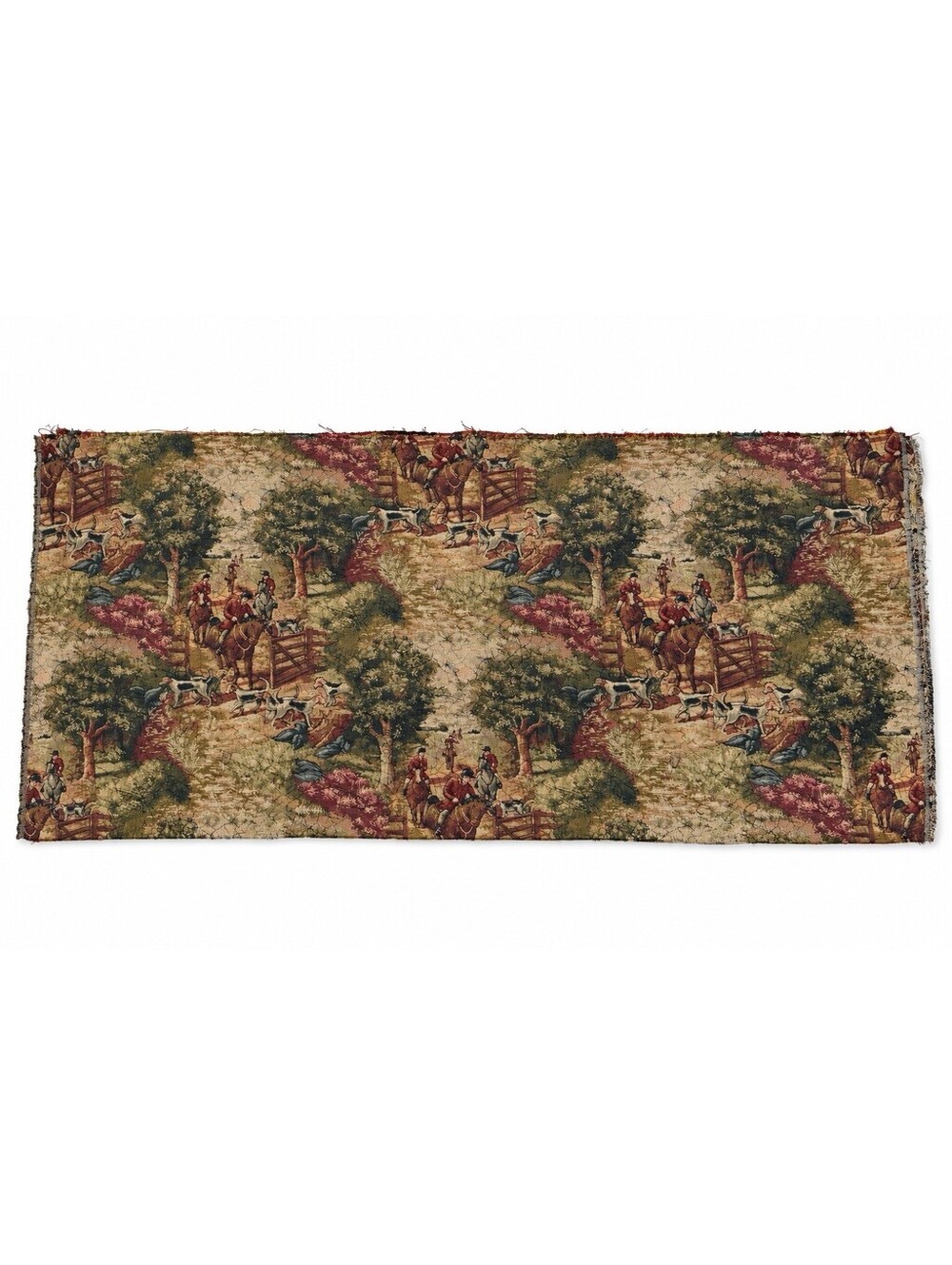 Equestrian Fox Hunt Tapestry Fabric Piece – Horses & Hounds